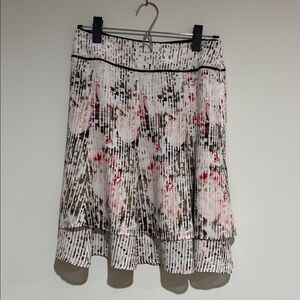 White House Black Market Floral A-Line Skirt